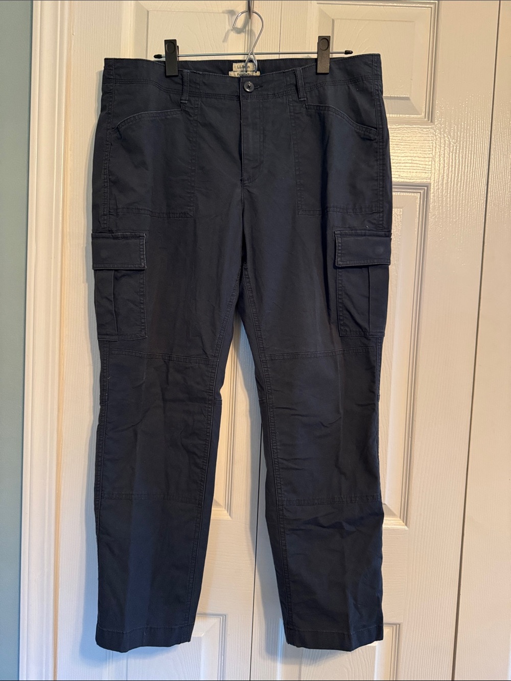 L.L. Bean women’s favorite fit stretch Cargo Pants in Dark Navy